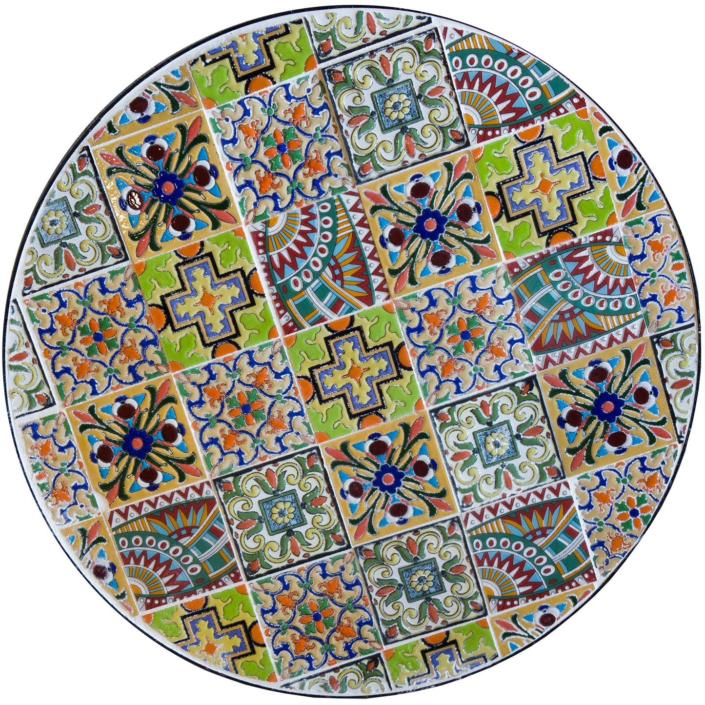 Mosaic Stone Topped 60cm Table - Santa Cruz
