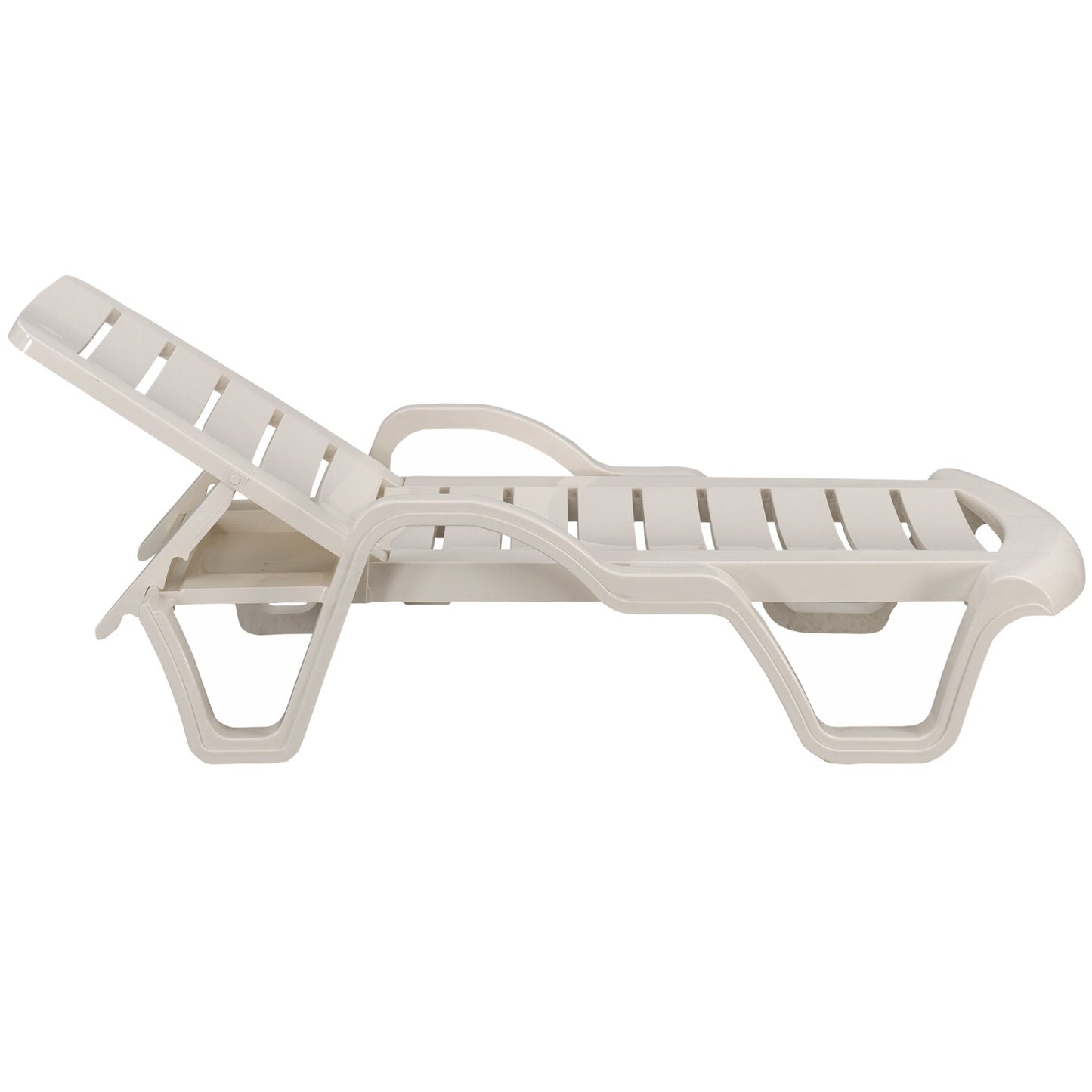 Plastic Lara Sun Lounger with Arms - White