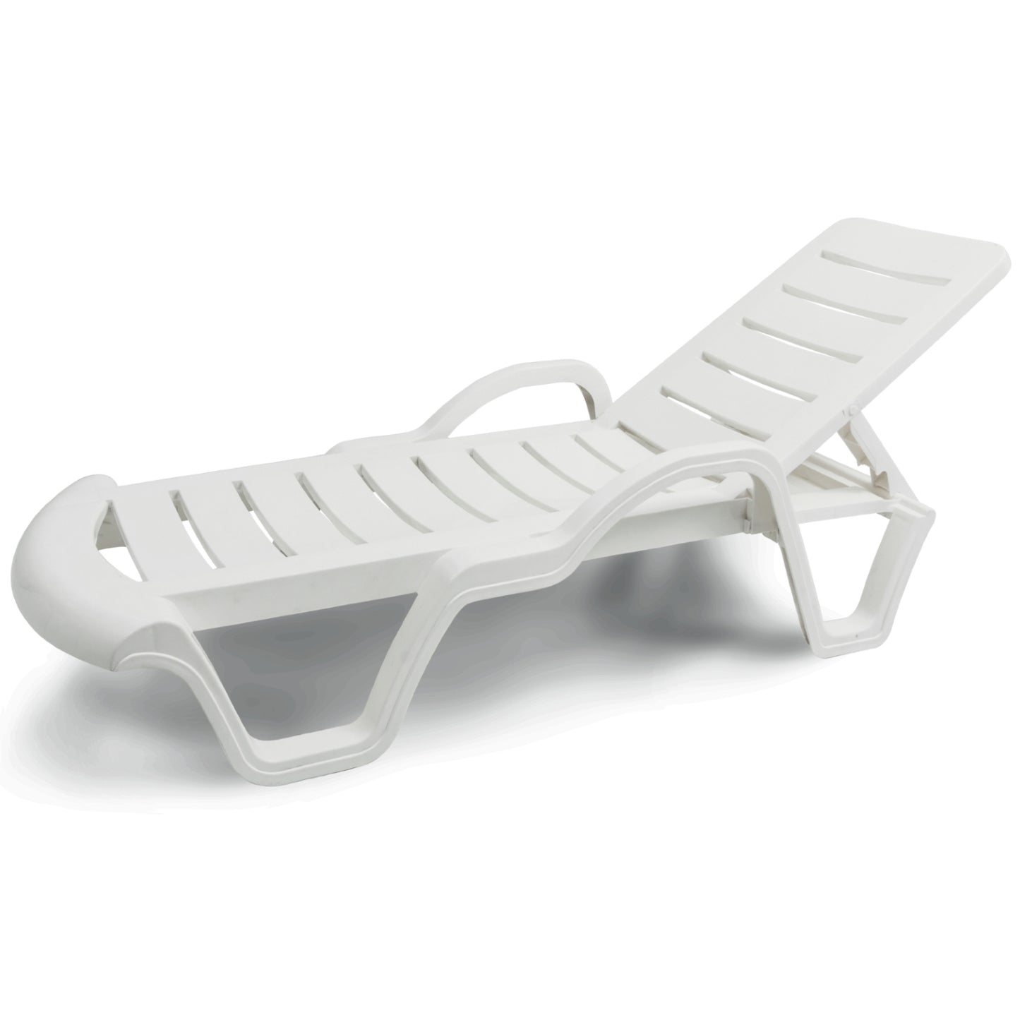Plastic Lara Sun Lounger with Arms - White