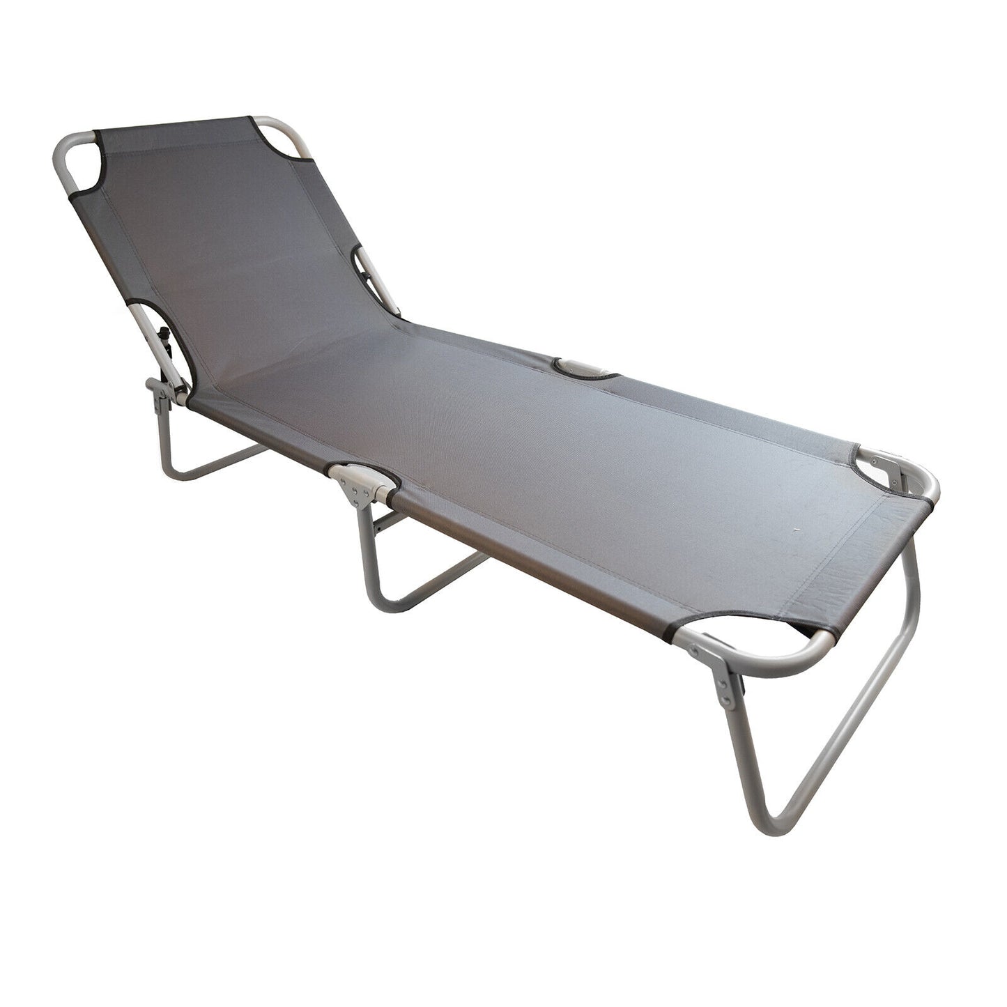 Flat Folding Sun Lounger - Grey