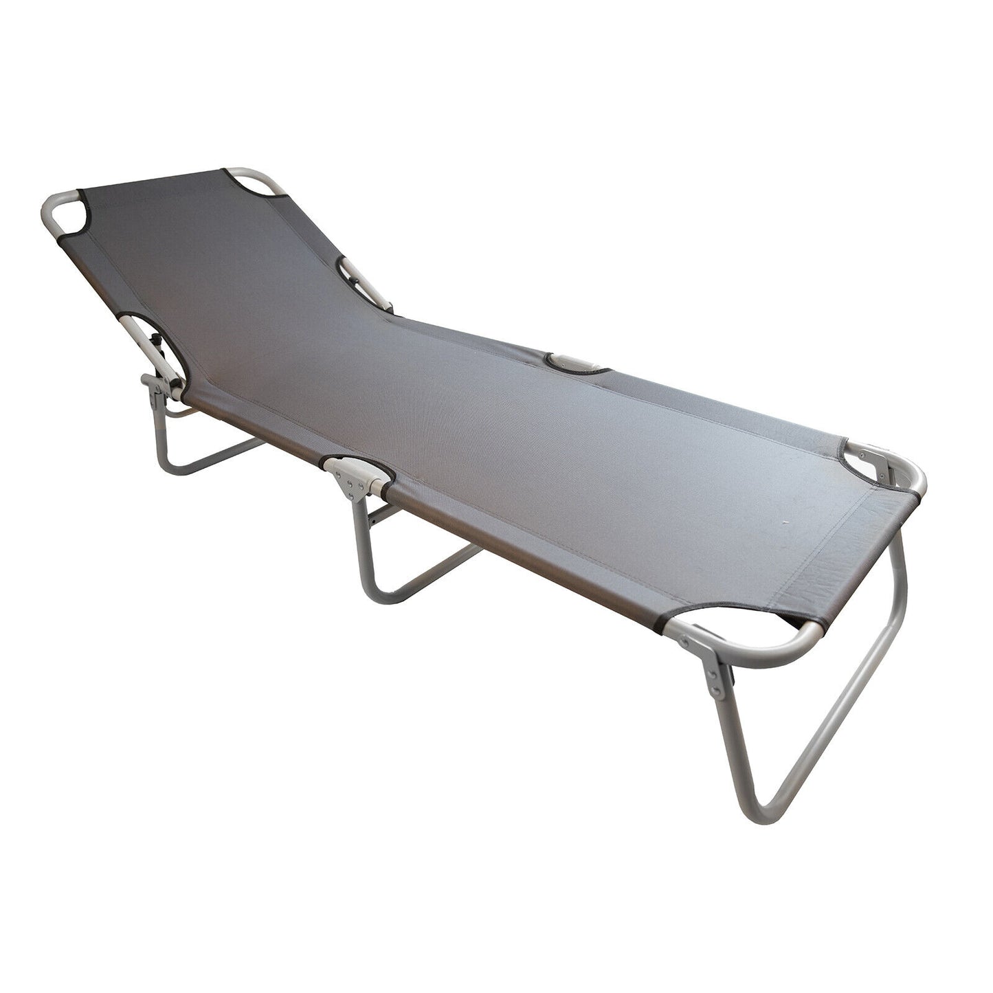 Flat Folding Sun Lounger - Grey