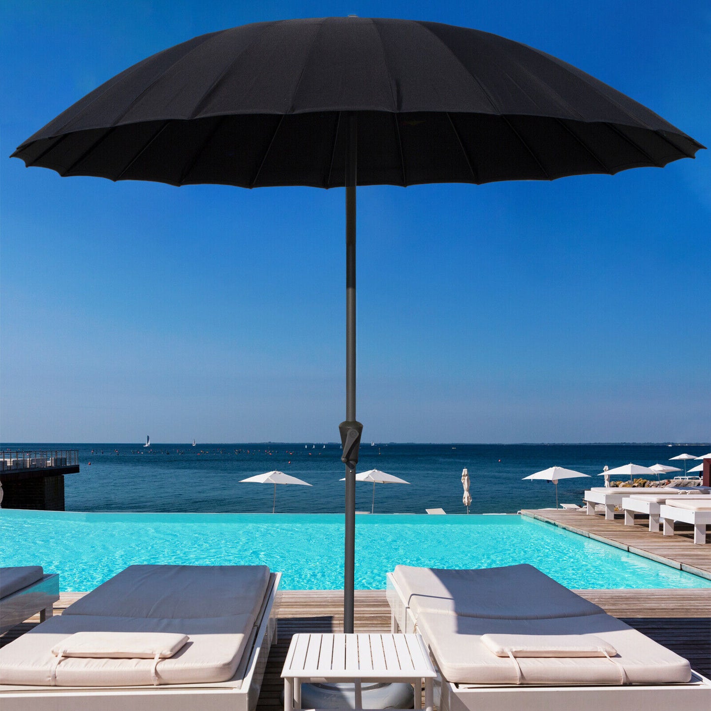 2.5M Shanghai Garden Parasol - Black