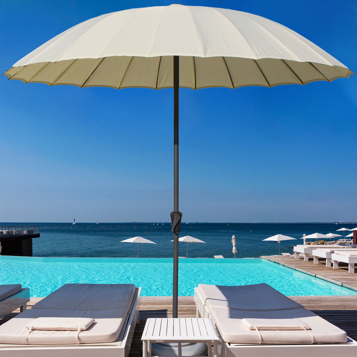 2.5M Shanghai Garden Parasol - Cream