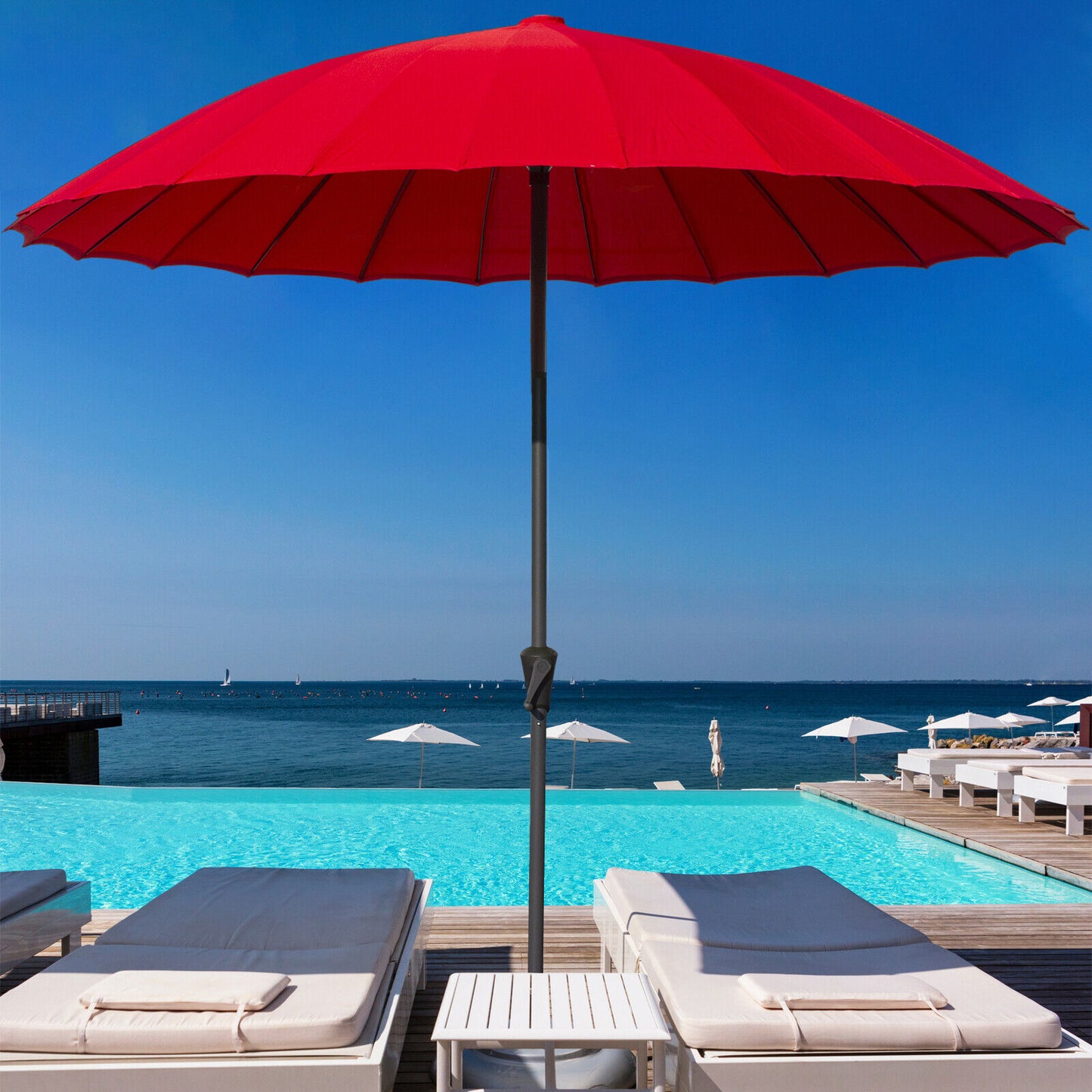 2.5M Shanghai Garden Parasol - Red
