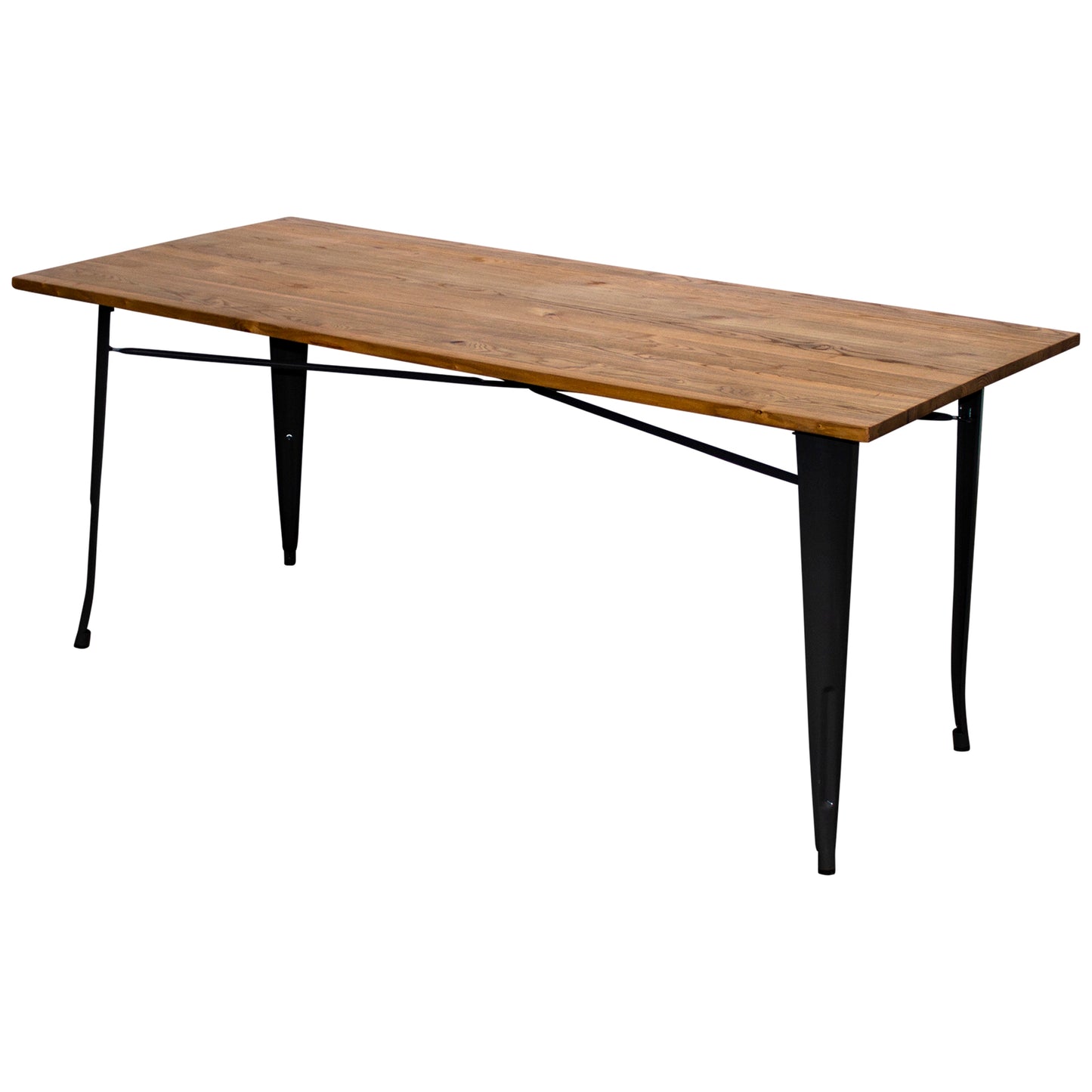 7PC Taranto Table & 6 Rho Stools Set - Graphite Grey
