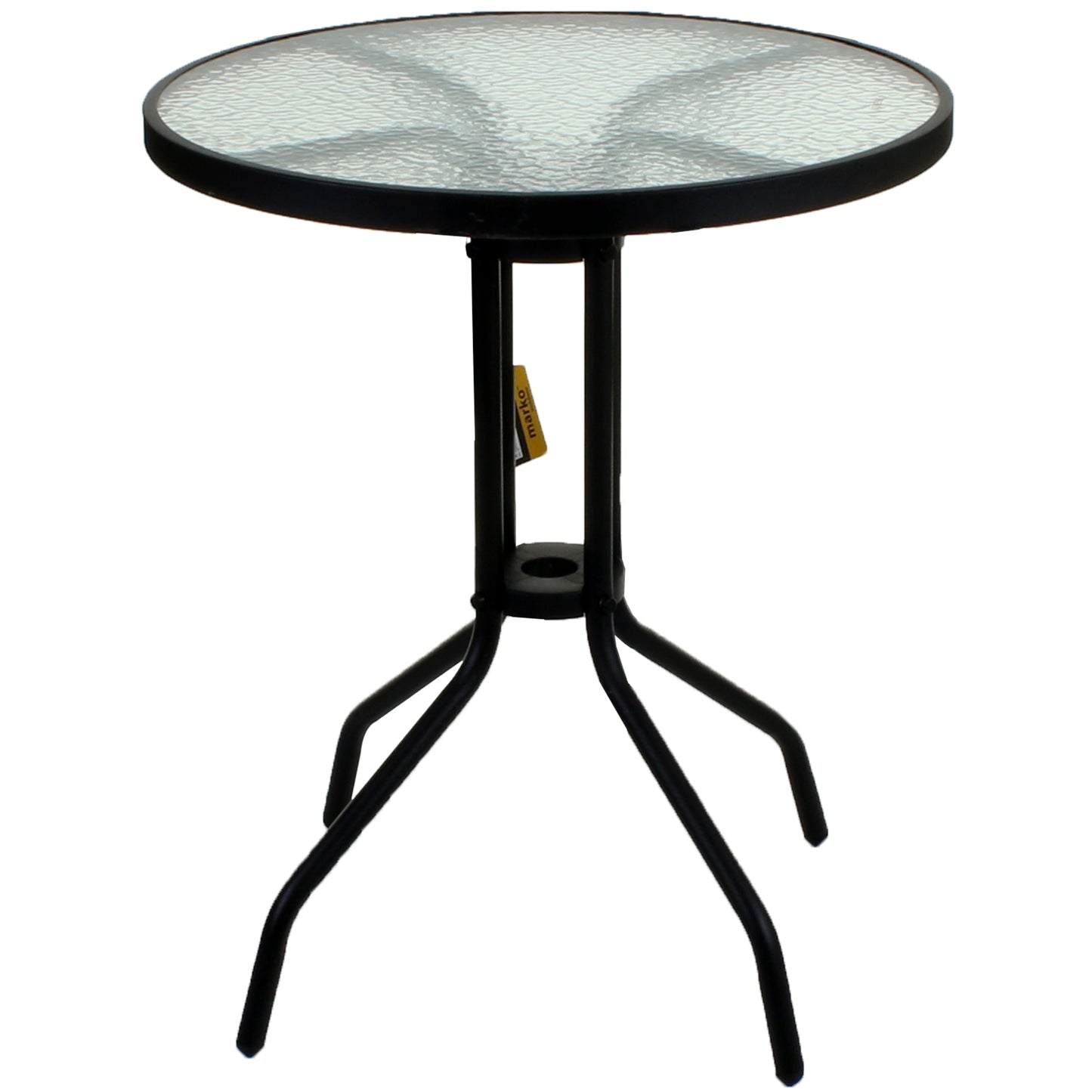 3PC Grey Textoline Bistro Set with Black 60cm Round Table