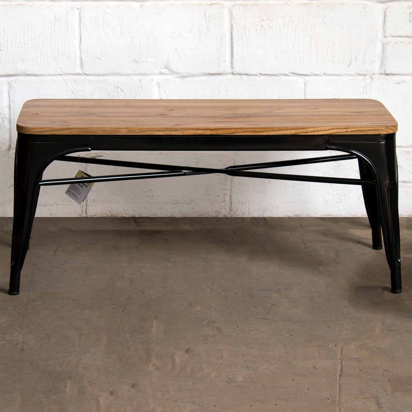 4PC Prato Table, 2 Florence Chairs & Sicily Bench Set - Black
