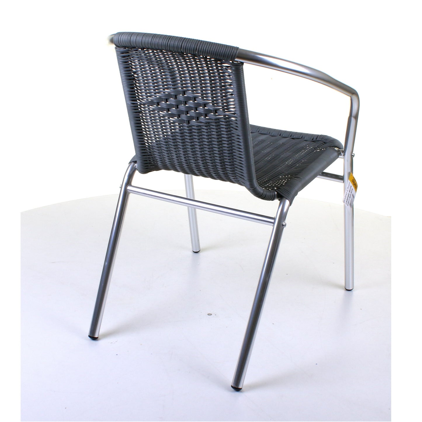 Grey Wicker Chrome Bistro Chair