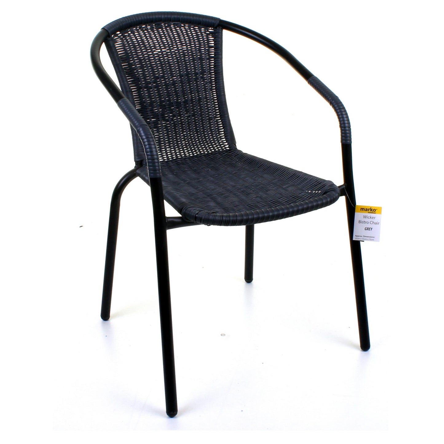 Grey Wicker Bistro Chair