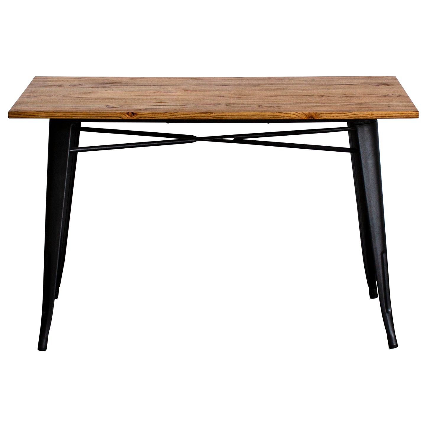 5PC Prato Table & 4 Florence Chairs Set - Onyx Matt Black