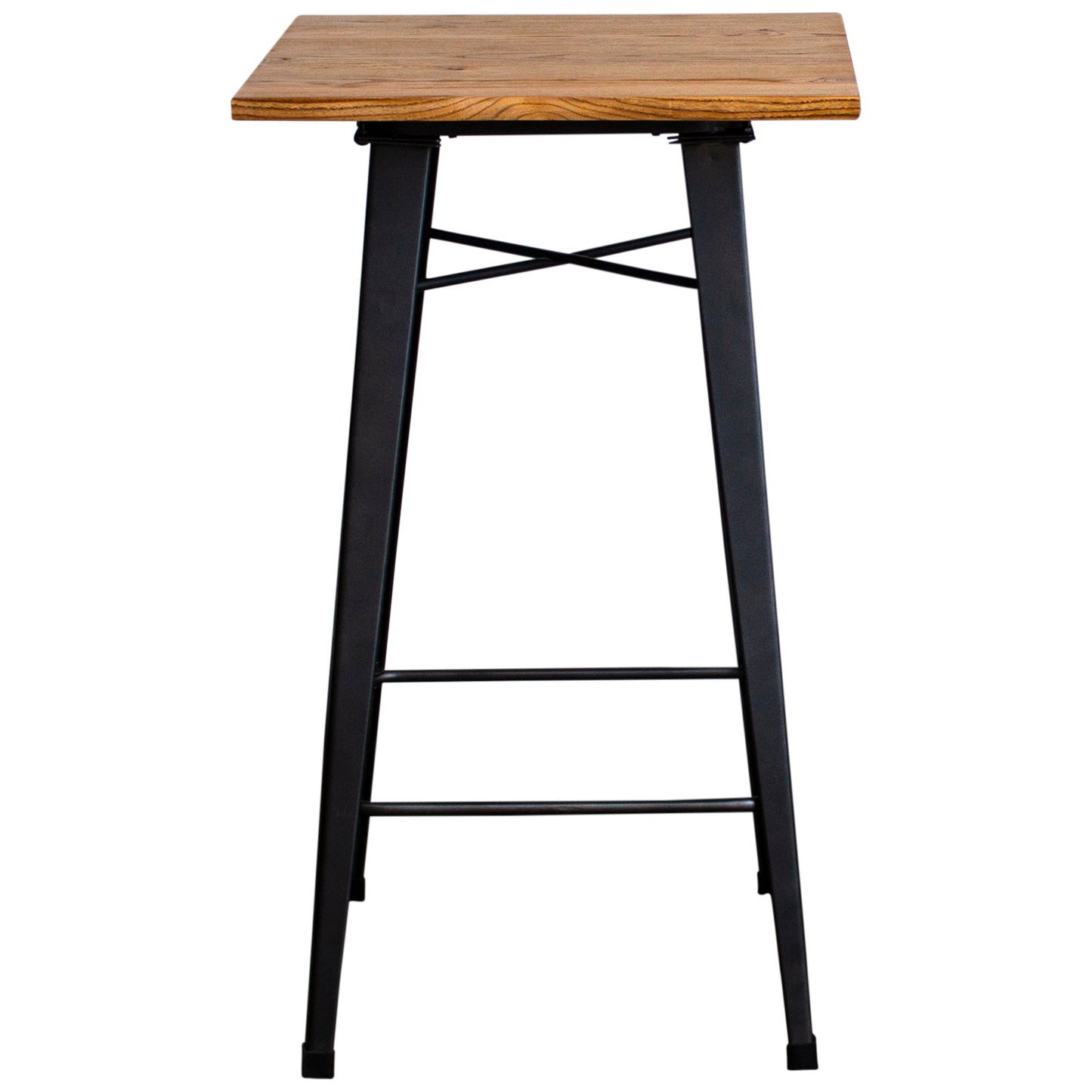 5PC Lodi Table & Pascale Bar Stool Set - Onyx Matt Black
