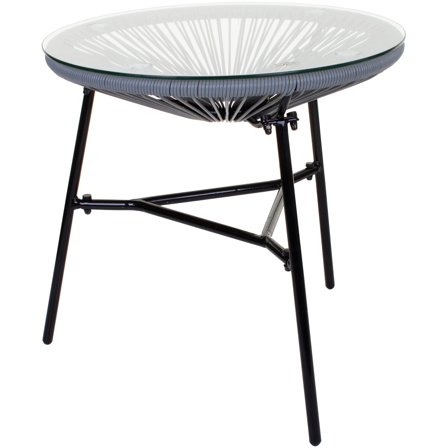 Rattan Egg Table - Grey