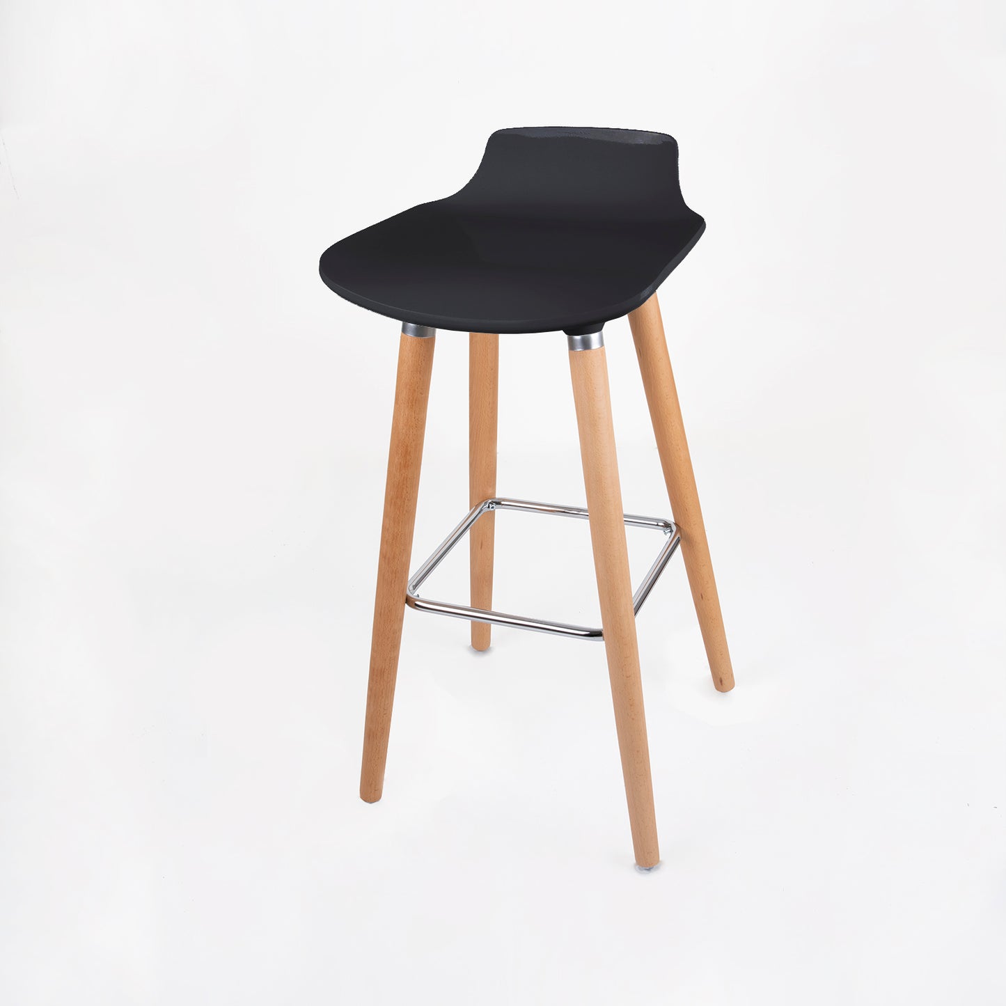 Pack of 2 ABS Bar Stool Square - Black