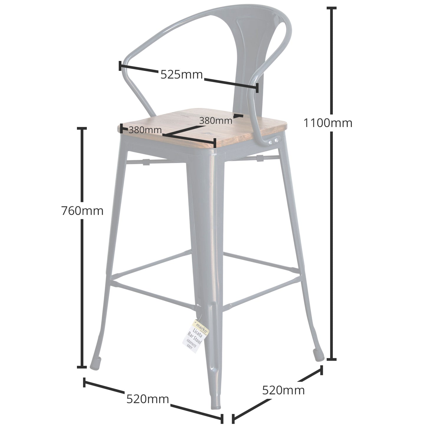 Licata Bar Stool - Cream