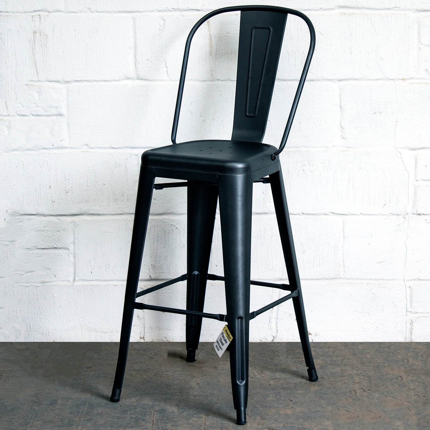 5PC Lodi Table & Pascale Bar Stool Set - Onyx Matt Black