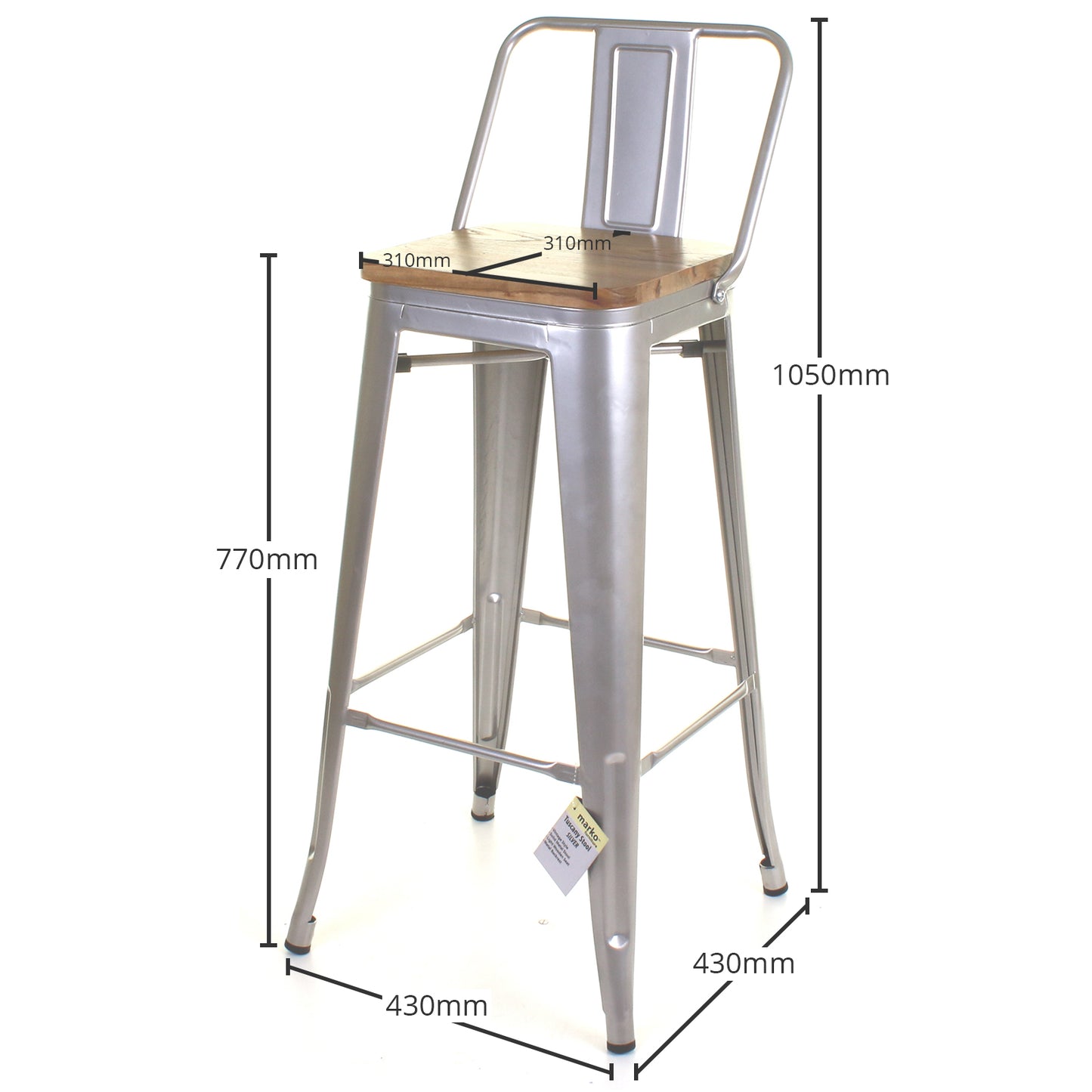 Tuscany Bar Stool - Silver