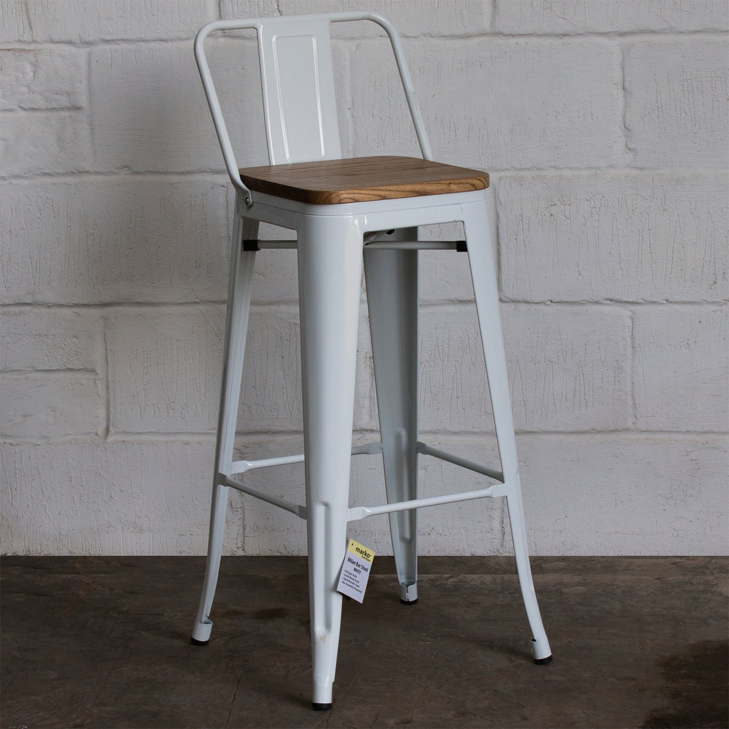3PC Lodi Table & Tuscany Bar Stool Set - White