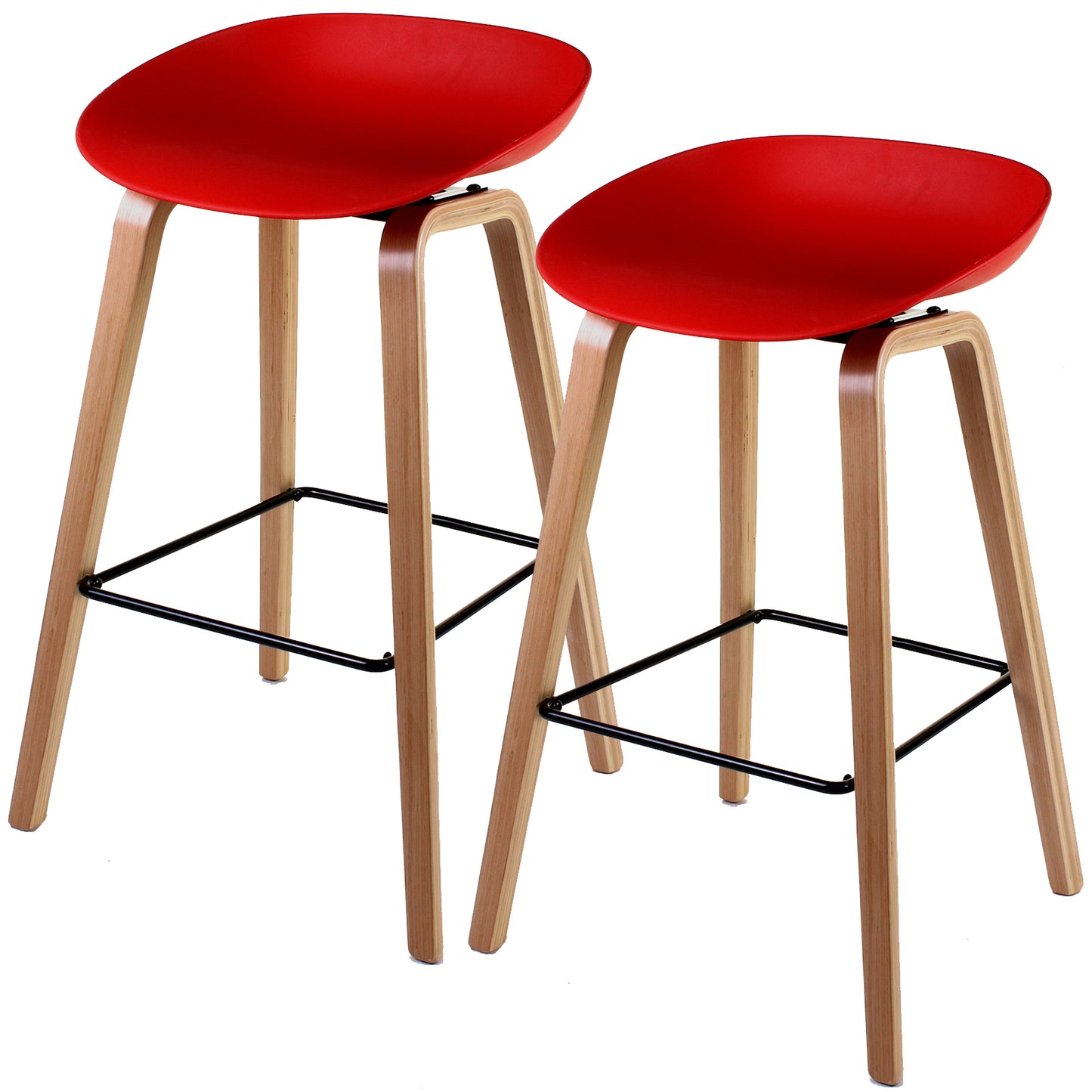 Benevento Bar Stool - Red - Set of 2