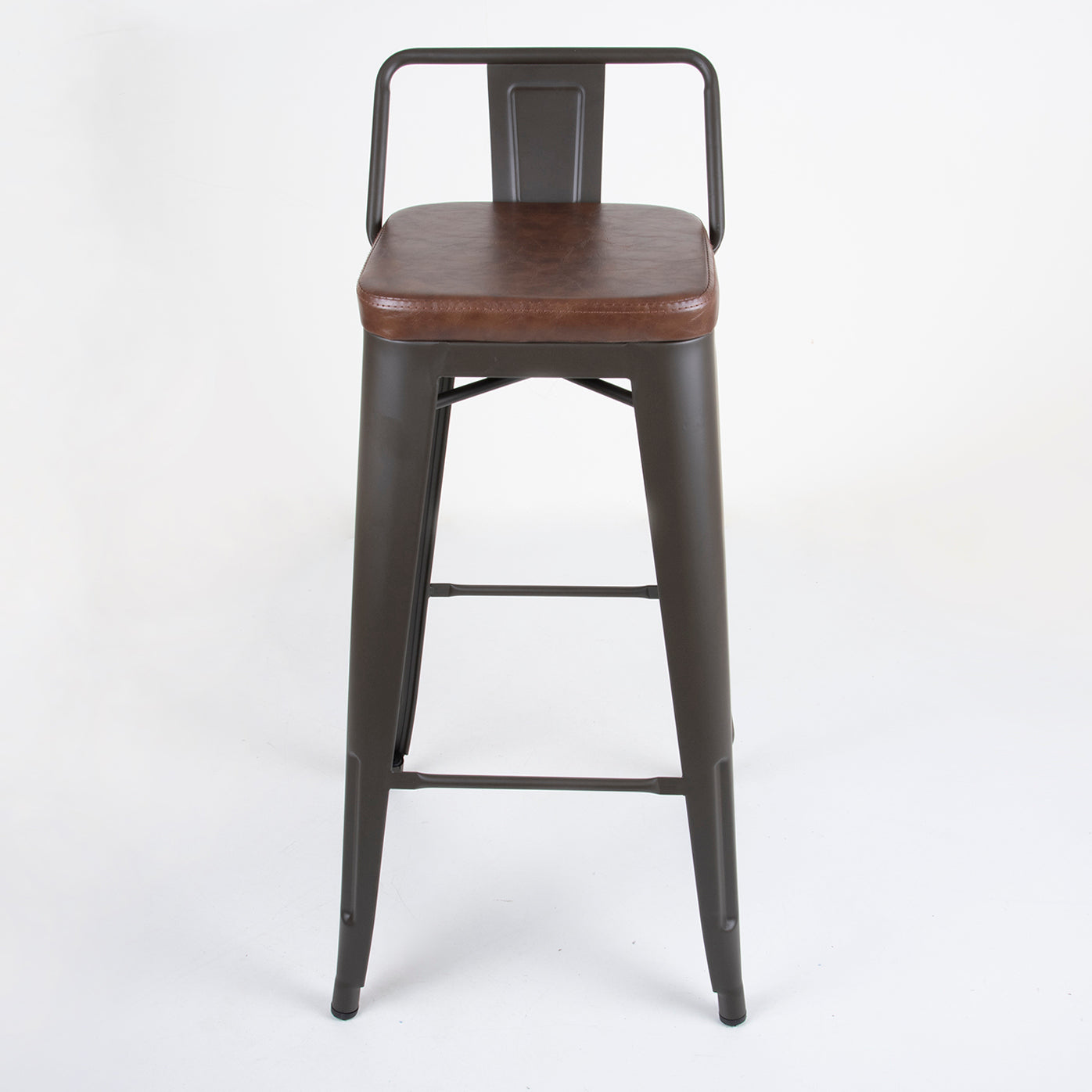 Set of 4 Rustic Bar Stools With Backrest