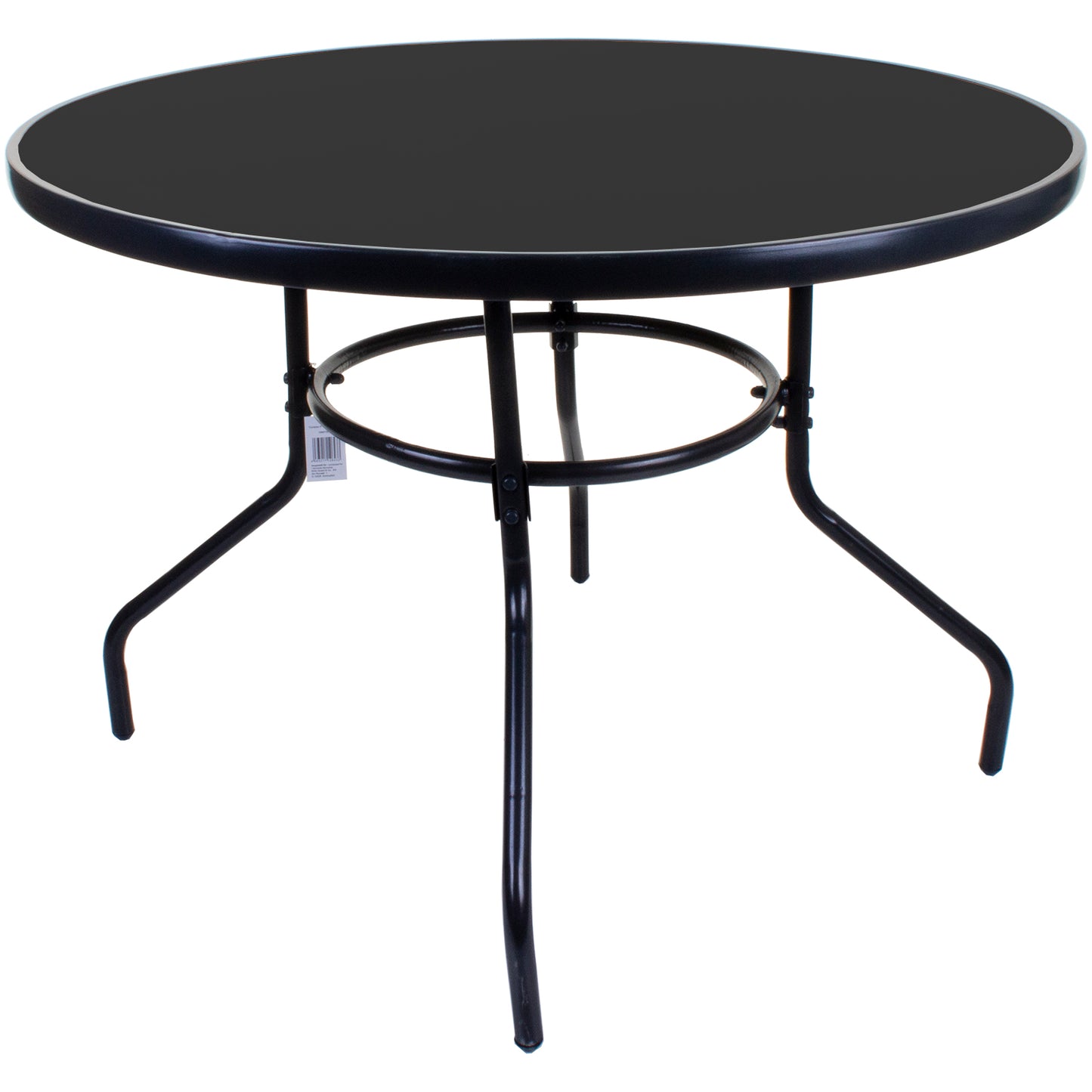 100cm Round Black Glass Table