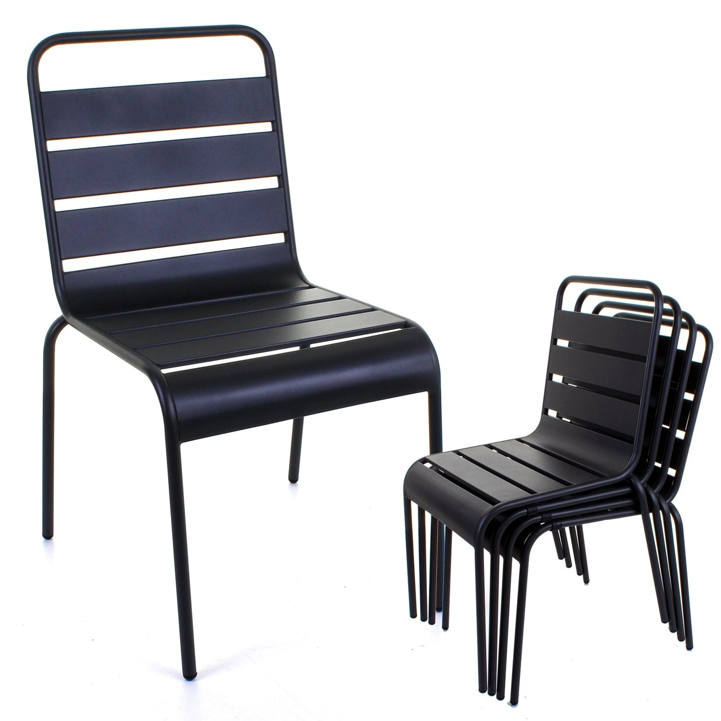 Slatted Bistro Rectangular Table and Chair Sets