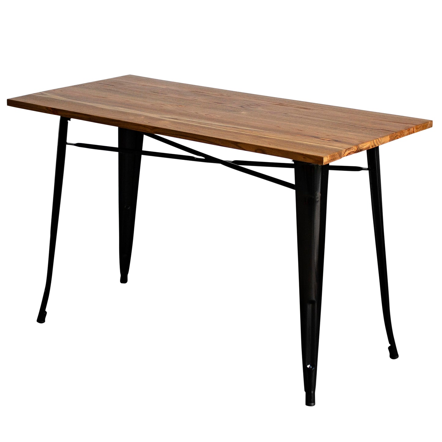 7PC Prato Table, 4 Siena Chairs & 2 Castel Stools Set - Black