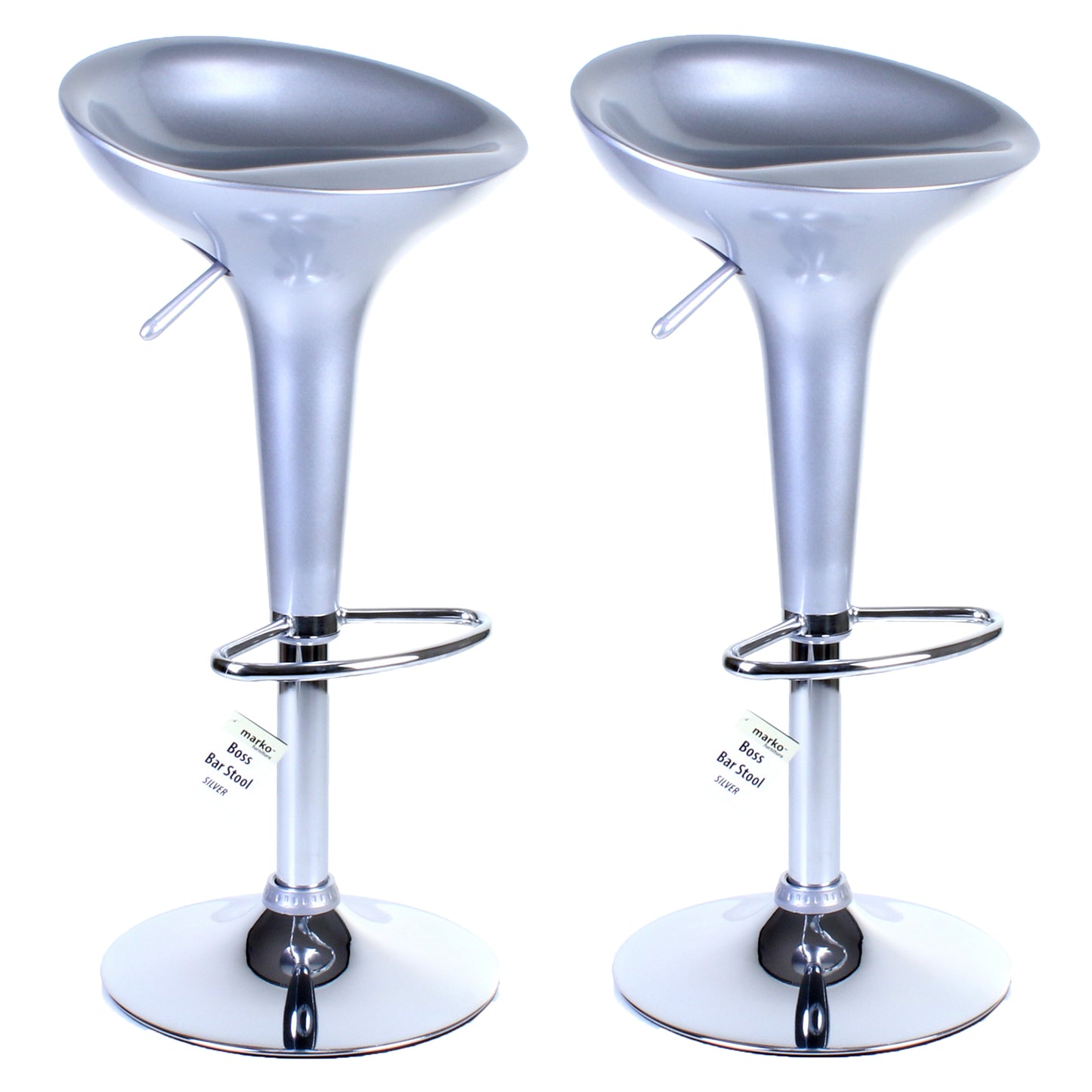 Boss Bar Stool - Silver - Set of 2