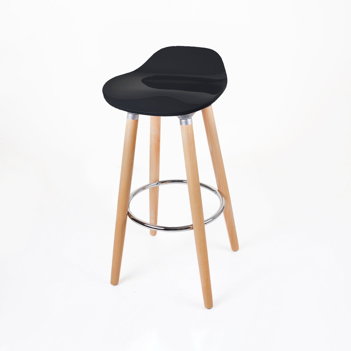 Pack of 2 ABS Bar Stool Round - Black