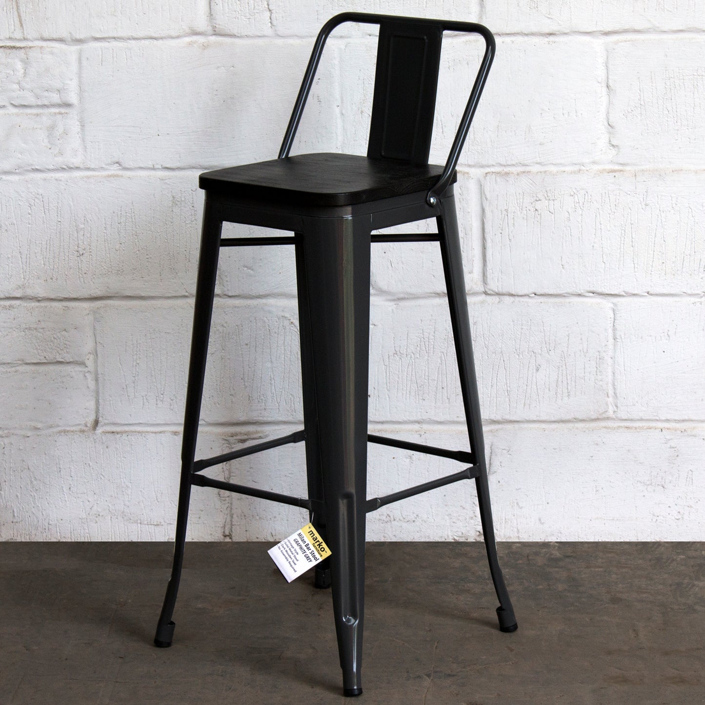 Milan Bar Stool - Graphite Grey