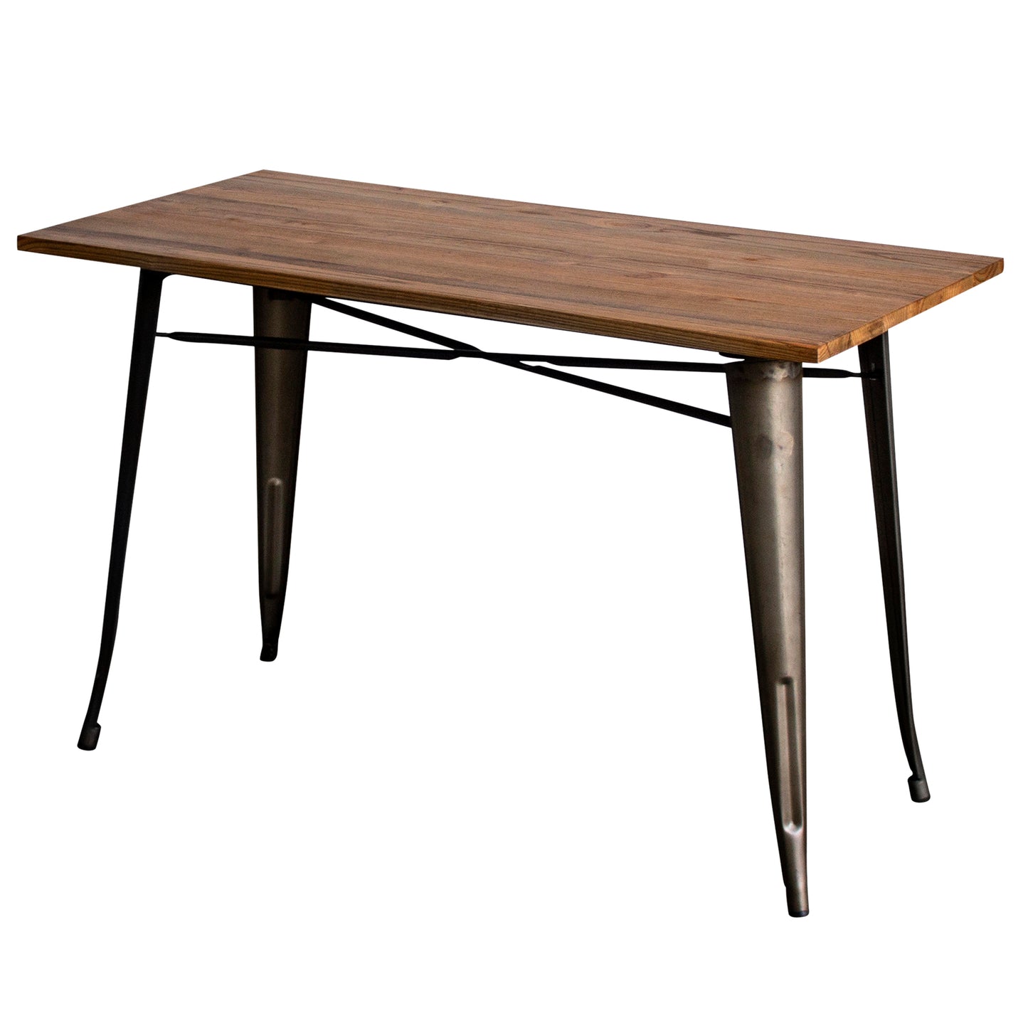 5PC Prato Table & 4 Florence Chairs Set - Gun Metal Grey
