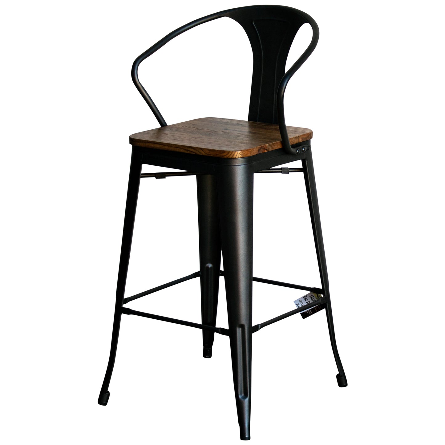 3PC Lodi Table & Licata Bar Stool Set - Onyx Matt Black