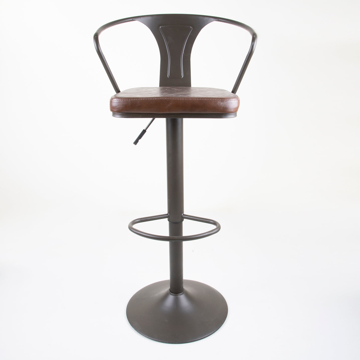Set of 2 Adjustable Bar Stool - Gunmetal