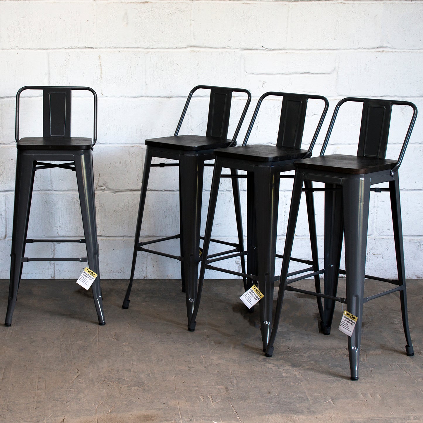 Milan Bar Stool - Graphite Grey