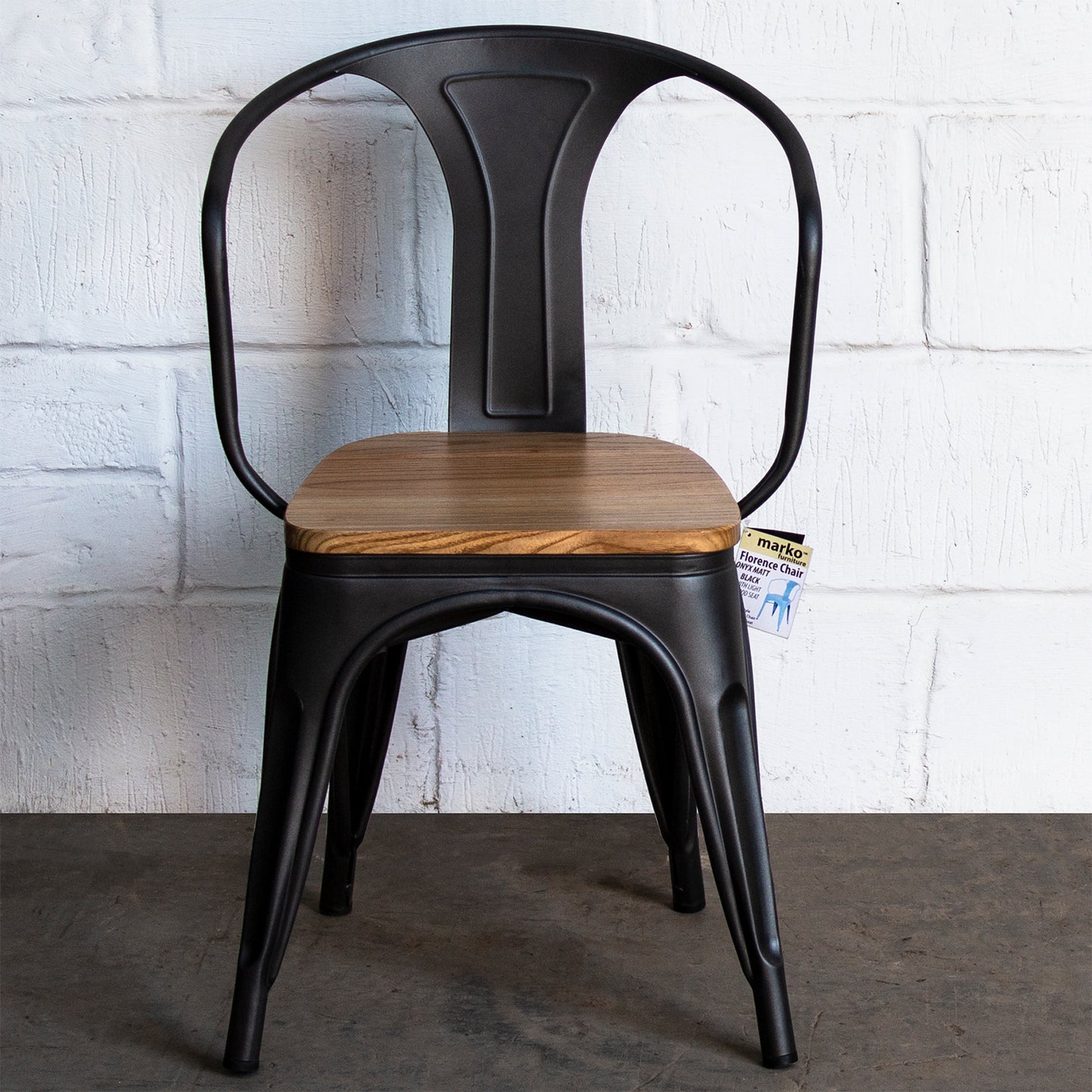 5PC Enna Table Florence & Palermo Chairs Set - Onyx Matt Black