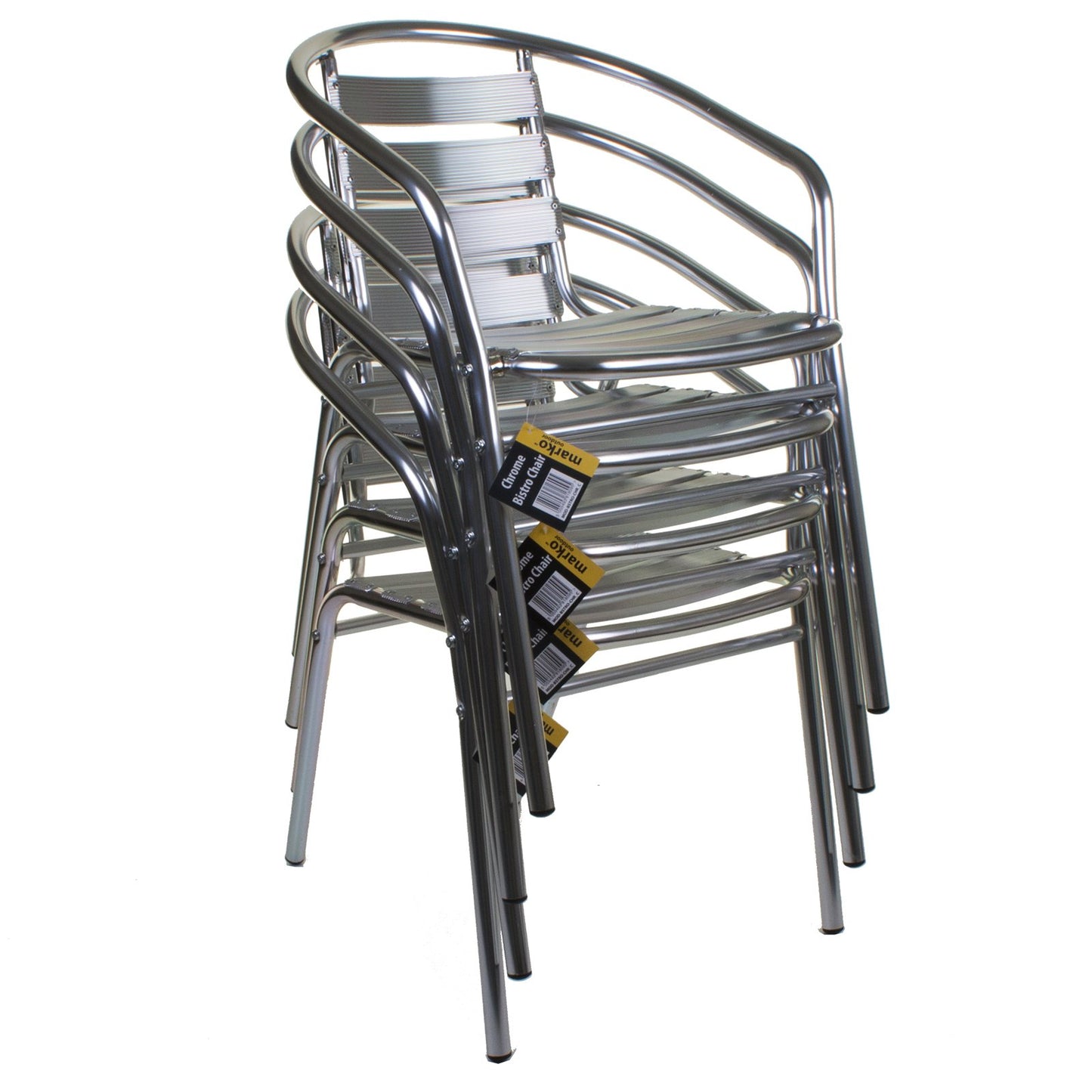 3PC Chrome Bistro Set with Chrome 60cm Square Table