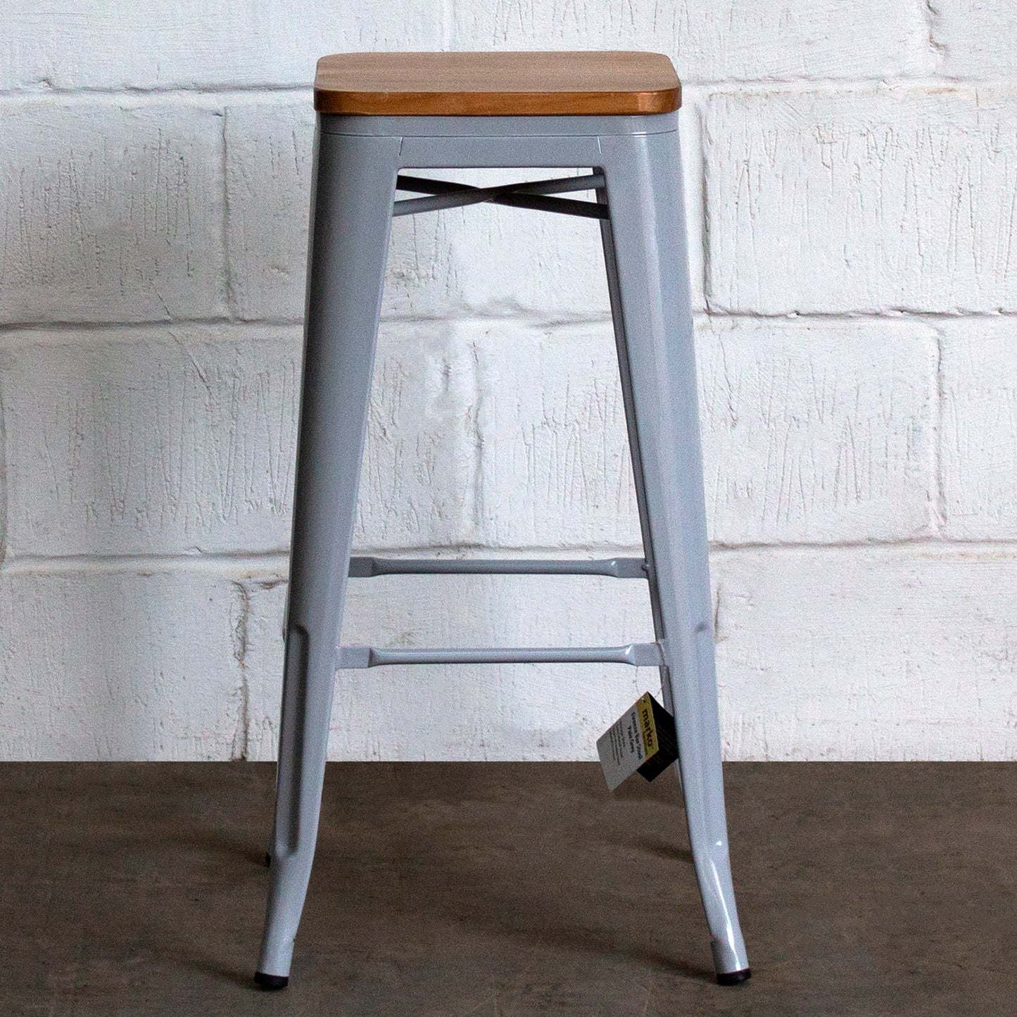 Firenze Bar Stool - Pale Grey