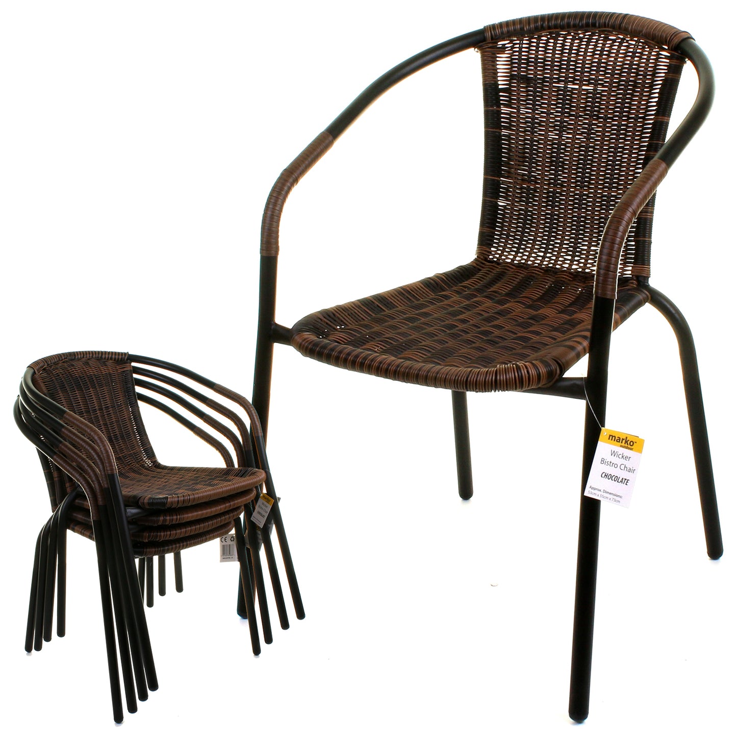 Chocolate Wicker Bistro Chair