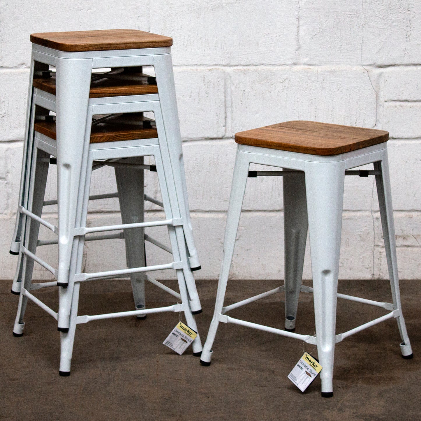 Umbria Bar Stool - White
