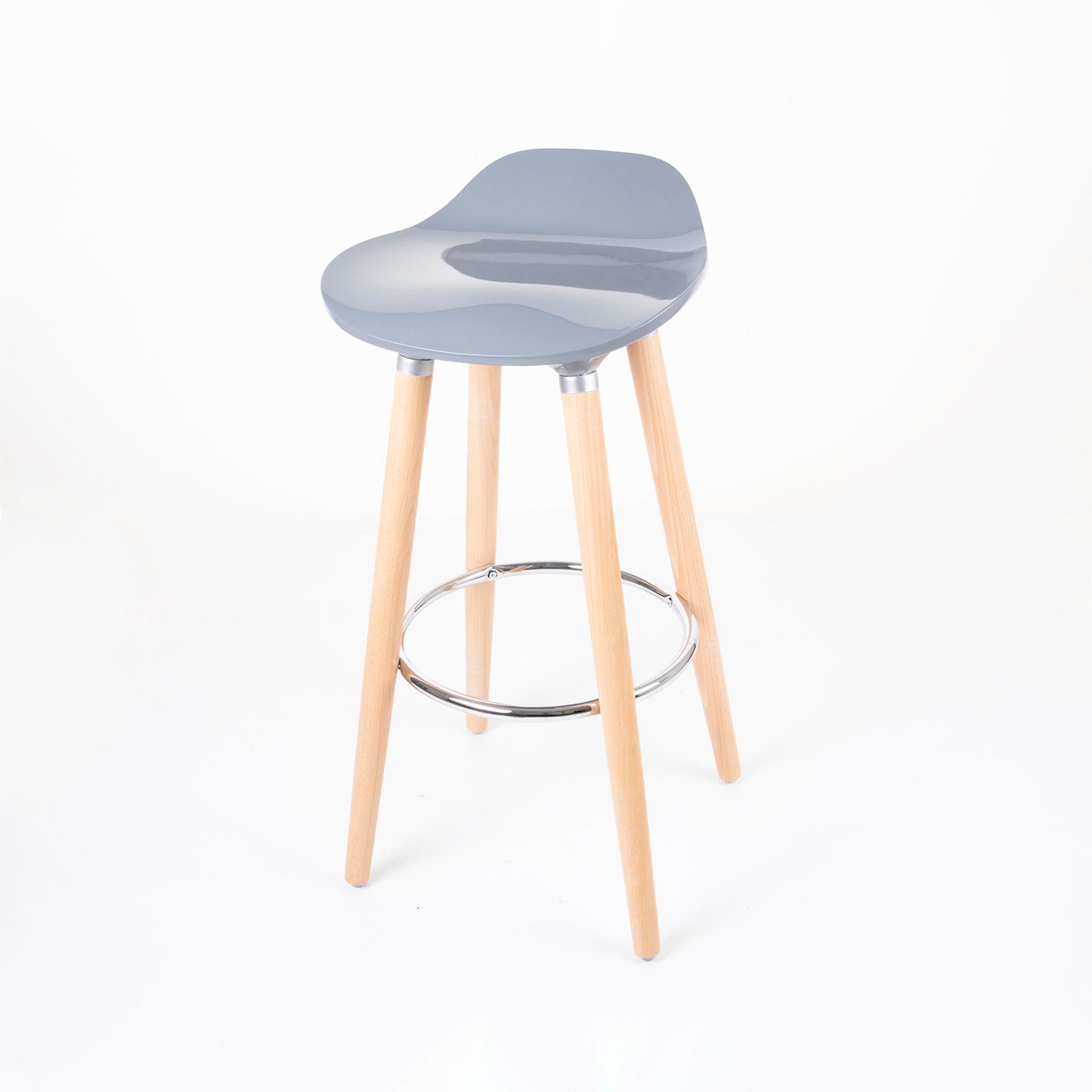 Pack of 2 ABS Bar Stool Round - Light Grey