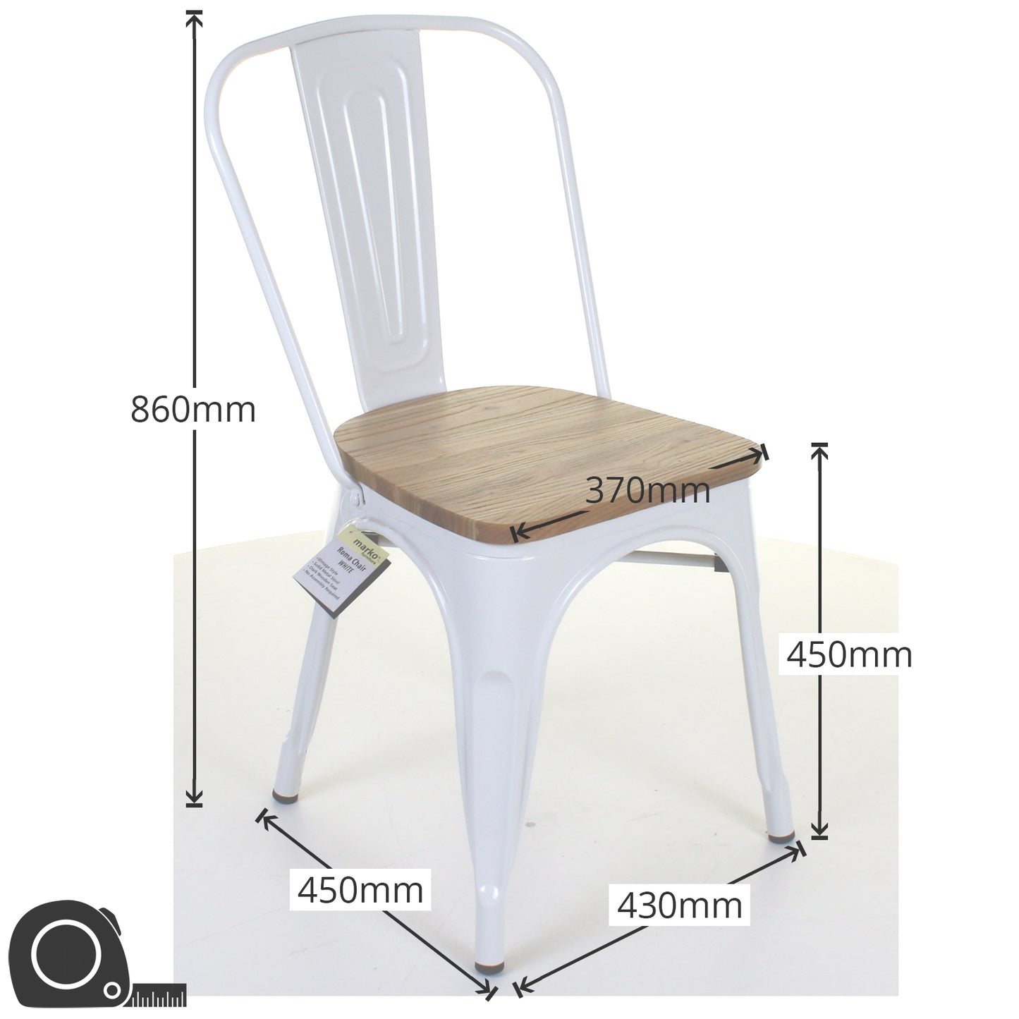 6PC Prato Table, 2 Palermo Chairs, 2 Rho Stools & Sicily Bench Set - White