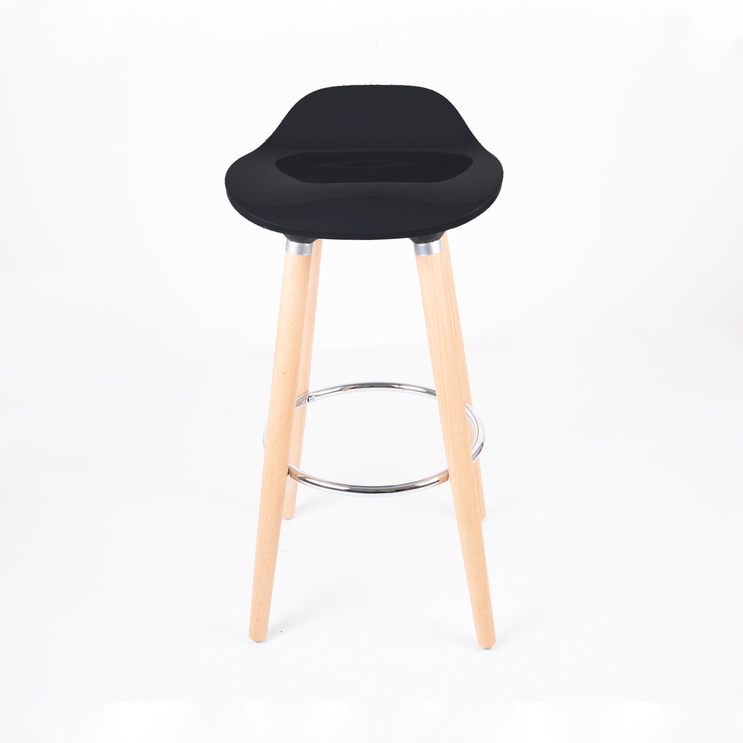 Pack of 2 ABS Bar Stool Round - Black