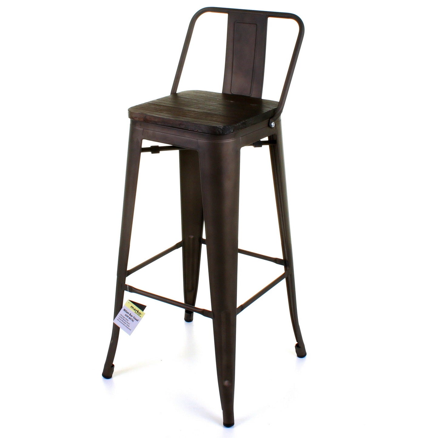 Milan Bar Stool - Gun Metal Grey
