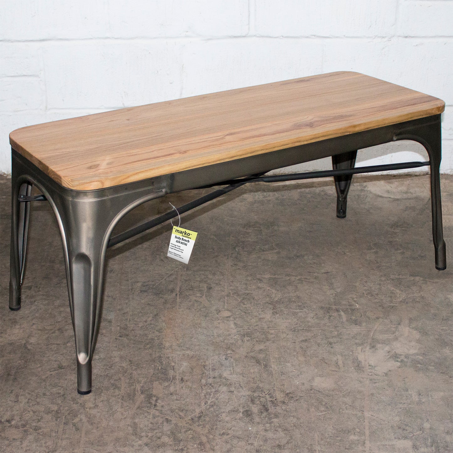 Sicily Bench - Gun Metal Grey