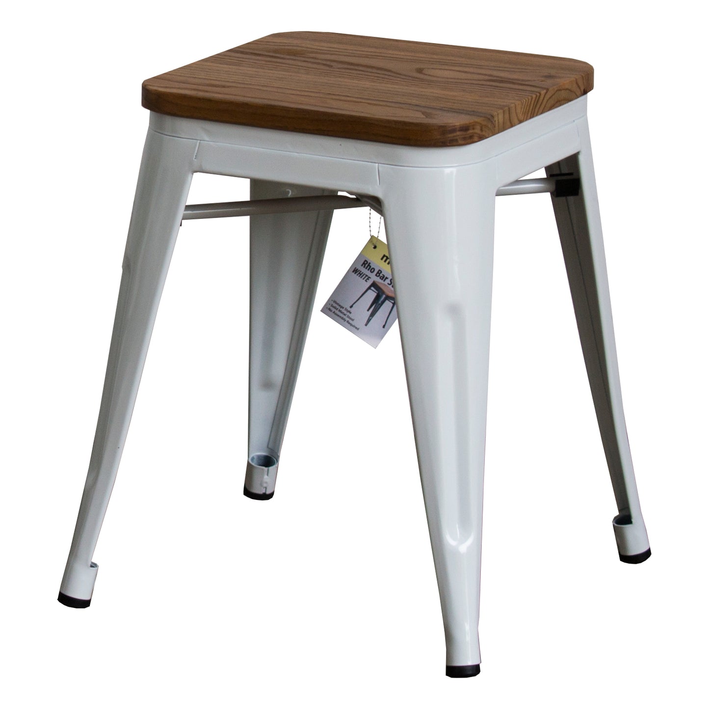 5PC Taranto Table, 3 Rho Stools & Nuoro Bench Set - White