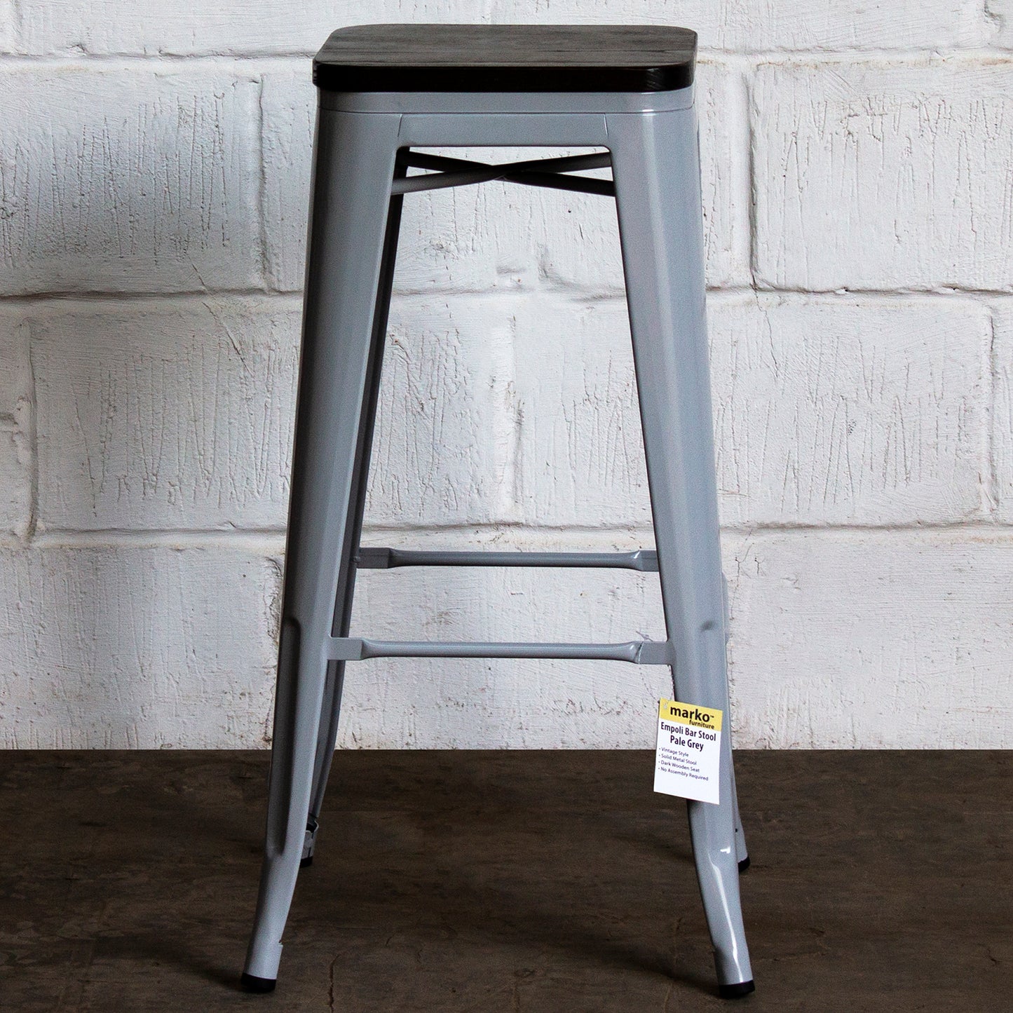 Empoli Bar Stool - Pale Grey