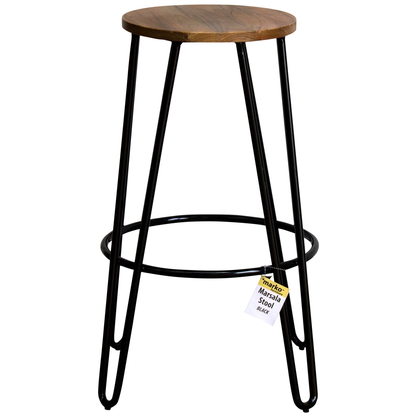 5PC Lodi Table & Marsala Bar Stool Set - Black