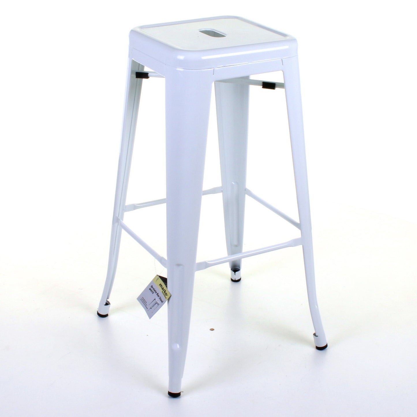 5PC Lodi Table & Orvieto Bar Stool Set - White