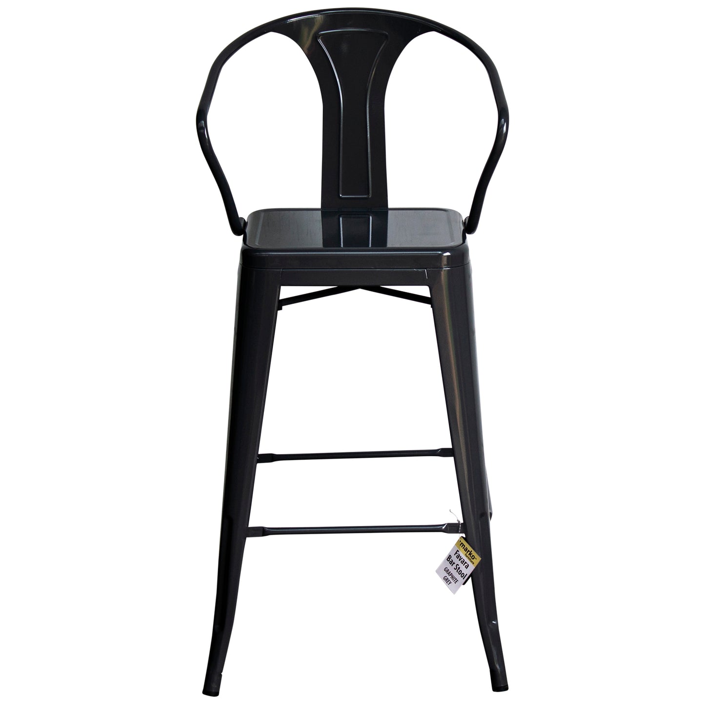5PC Lodi Table & Favara Bar Stool Set - Graphite Grey
