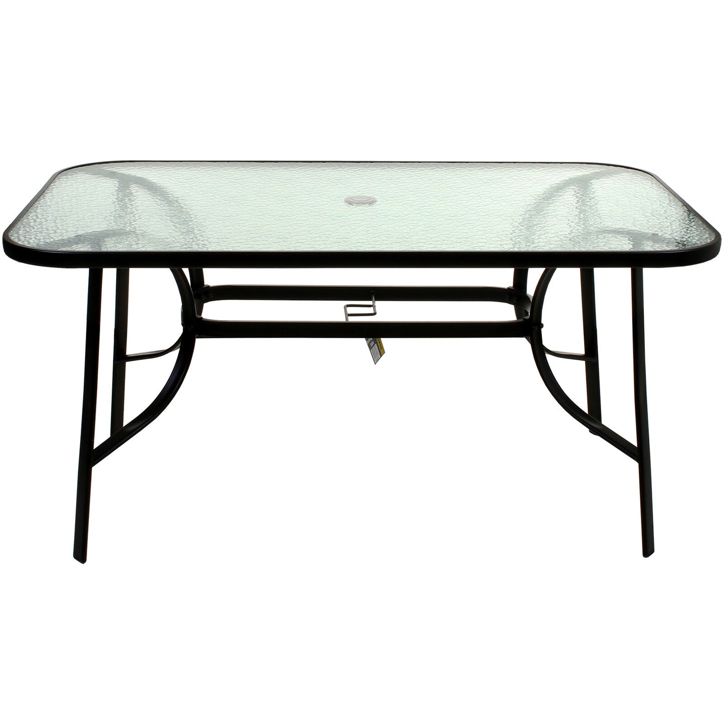 7PC Black Wicker Bistro Set with Black 150cm Rectangular Table