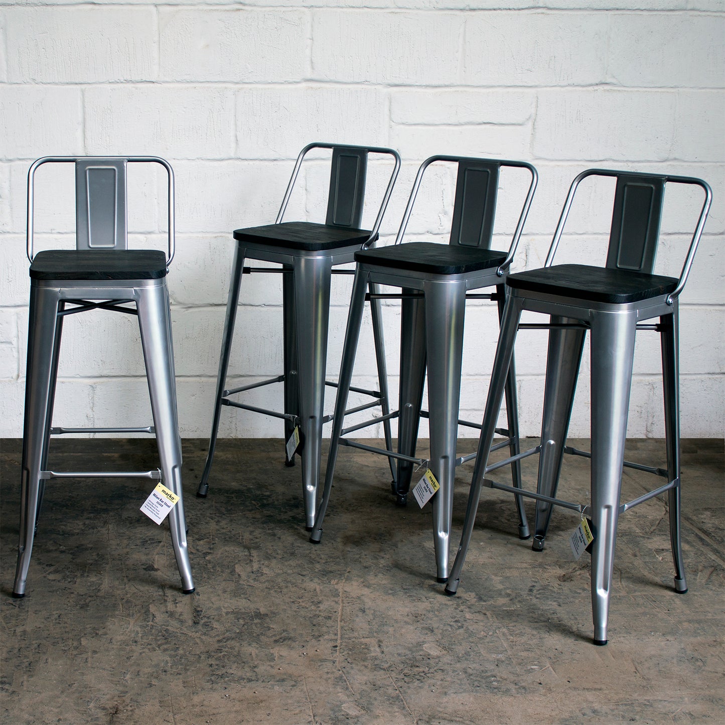Milan Bar Stool - Silver